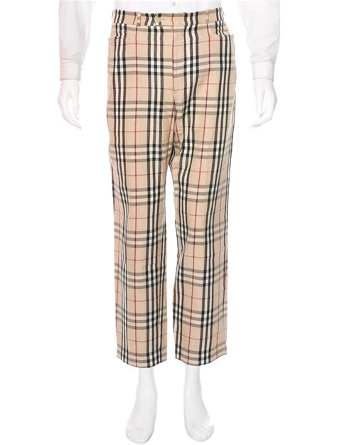 burberry mens cropped trousers|burberry nova check trousers men's.